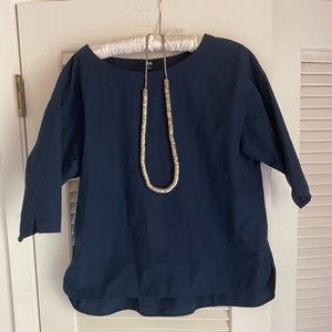 Navy Blue, Uniqlo blouse.  3/4 sleeve.  Size XL